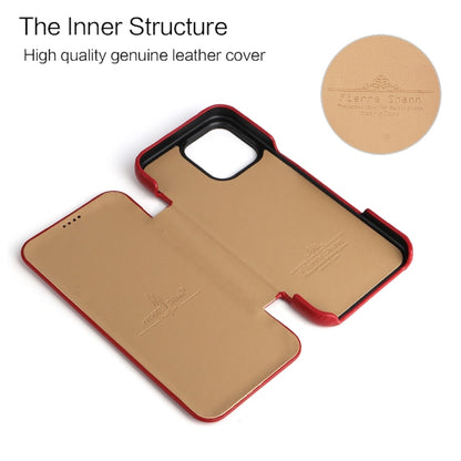 For iPhone 16 Pro Fierre Shann Top Layer Cowhide Business Magnetic Leather Phone Case(Red) - iPhone 16 Pro Cases by FIERRE SHANN | Online Shopping South Africa | PMC Jewellery | Buy Now Pay Later Mobicred