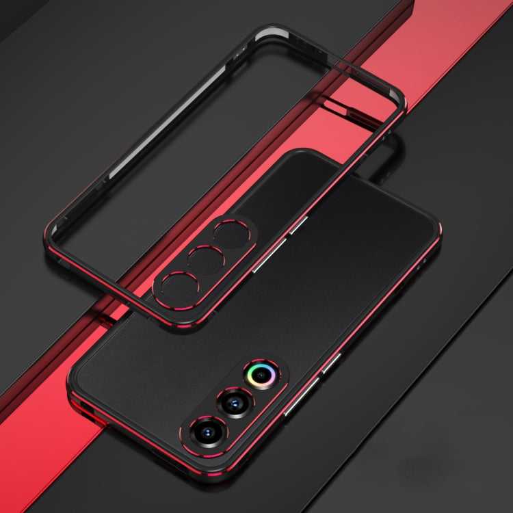 For Meizu 21 Aurora Series Lens Protector + Metal Frame Phone Case(Black Red) - Meizu by PMC TechLife | Online Shopping South Africa | PMC TechLife | Buy Now Pay Later Mobicred