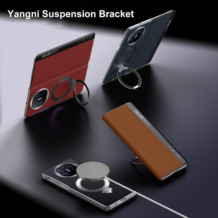 For Huawei Mate XT Ultimate Design SULADA Smart View Window MagSafe Magnetic Holder Leather Phone Case(Blue) - free shipping - PMC TechLife - Order now!