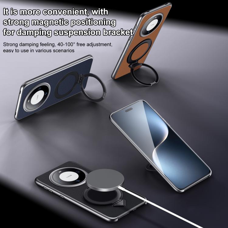 For Huawei Mate 60 SULADA Top Grain Leather MagSafe Magnetic Holder Phone Case(Brown) - free shipping - PMC TechLife - Order now!