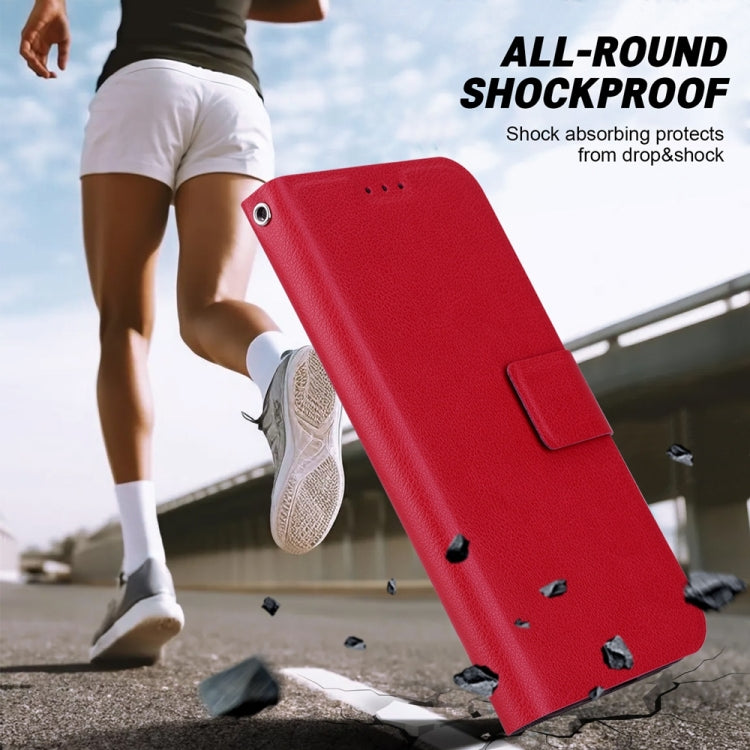 For iPhone 16e Ultra-thin Voltage Magnetic Buckle Leather Phone Case(Red) - iPhone 16e Cases by PMC TechLife | Online Shopping South Africa | PMC TechLife | Buy Now Pay Later Mobicred