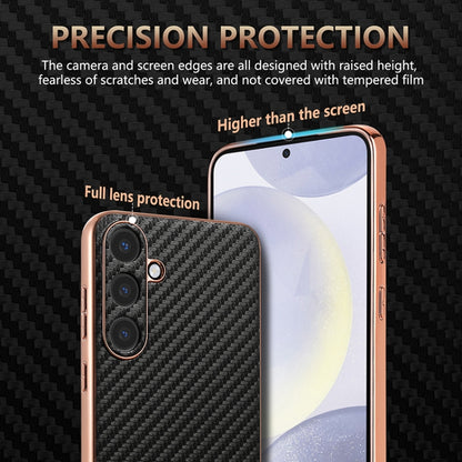 For Samsung Galaxy S25+ 5G AZNS Electroplated Edge Carbon Fiber Texture Phone Case(Black) - Galaxy S25+ 5G Cases by AZNS | Online Shopping South Africa | PMC Jewellery | Buy Now Pay Later Mobicred