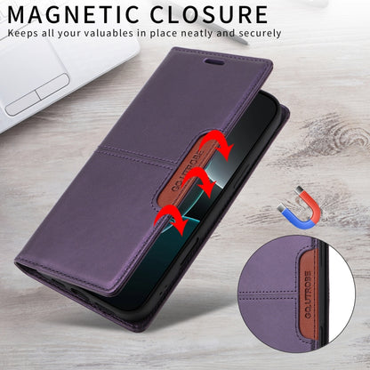 For iPhone 16 Pro GQUTROBE G01 RFID Anti-theft Leather Phone Case(Purple) - iPhone 16 Pro Cases by GQUTROBE | Online Shopping South Africa | PMC Jewellery | Buy Now Pay Later Mobicred