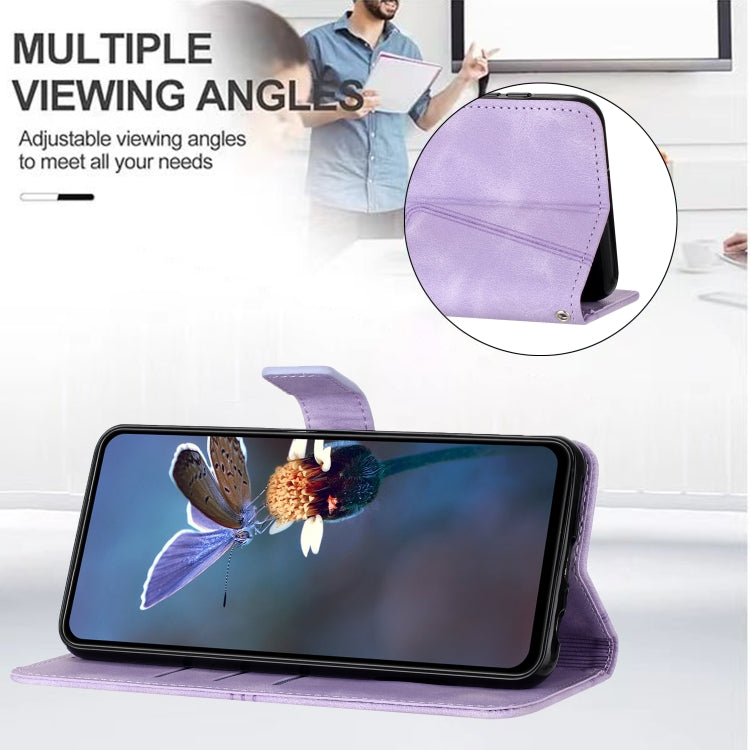 For Samsung Galaxy S25+5G Triangle Solid Color Leather Phone Case(Purple) - Galaxy S25+ 5G Cases by PMC TechLife | Online Shopping South Africa | PMC TechLife | Buy Now Pay Later Mobicred