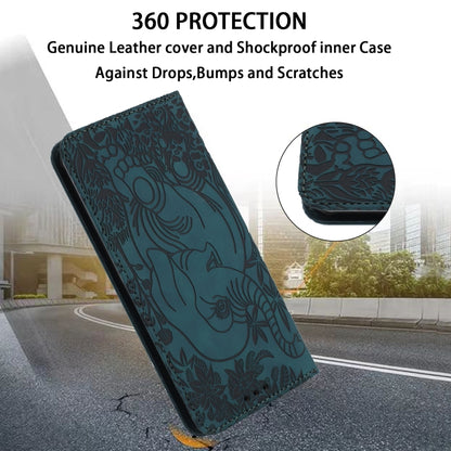 For Samsung Galaxy S25 Ultra 5G Retro Elephant Embossed Leather Phone Case(Green) - Galaxy S25 Ultra 5G Cases by PMC Jewellery | Online Shopping South Africa | PMC Jewellery | Buy Now Pay Later Mobicred