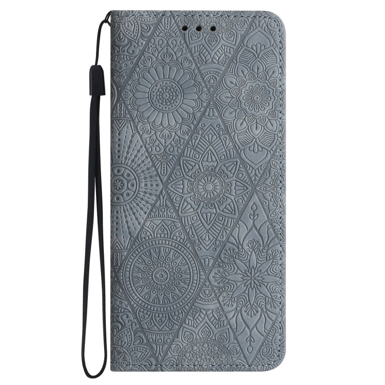 For Samsung Galaxy S25 5G Ethnic Embossed Adsorption Leather Phone Case(Grey) - Galaxy S25 5G Cases by PMC Jewellery | Online Shopping South Africa | PMC Jewellery | Buy Now Pay Later Mobicred
