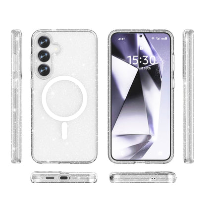 For Samsung Galaxy S25 5G Terminator MagSafe Magnetic Phone Case(Glitter White) - Galaxy S25 5G Cases by PMC Jewellery | Online Shopping South Africa | PMC Jewellery | Buy Now Pay Later Mobicred