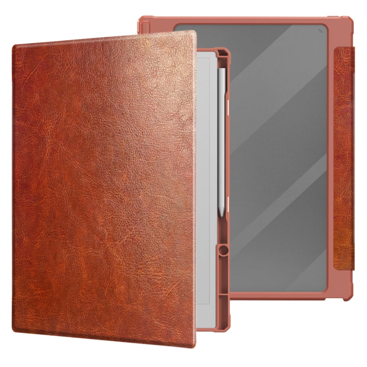 For reMarkable Paper Pro 2024 11.8 inch Acrylic PU Smart Leather Tablet Case(Brown) - Lenovo by PMC TechLife | Online Shopping South Africa | PMC TechLife | Buy Now Pay Later Mobicred