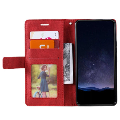 For Samsung Galaxy S25 Ultra 5G Skin Feel Splicing Leather Phone Case(Red) - Galaxy S25 Ultra 5G Cases by PMC Jewellery | Online Shopping South Africa | PMC Jewellery | Buy Now Pay Later Mobicred