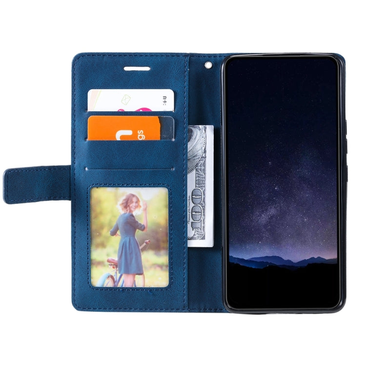 For Samsung Galaxy S25 5G Skin Feel Splicing Leather Phone Case(Blue) - Galaxy S25 5G Cases by PMC Jewellery | Online Shopping South Africa | PMC Jewellery | Buy Now Pay Later Mobicred