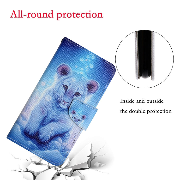 For Samsung Galaxy S25 5G Colored Drawing Pattern Leather Phone Case(Little Leopard) - Galaxy S25 5G Cases by PMC Jewellery | Online Shopping South Africa | PMC Jewellery | Buy Now Pay Later Mobicred