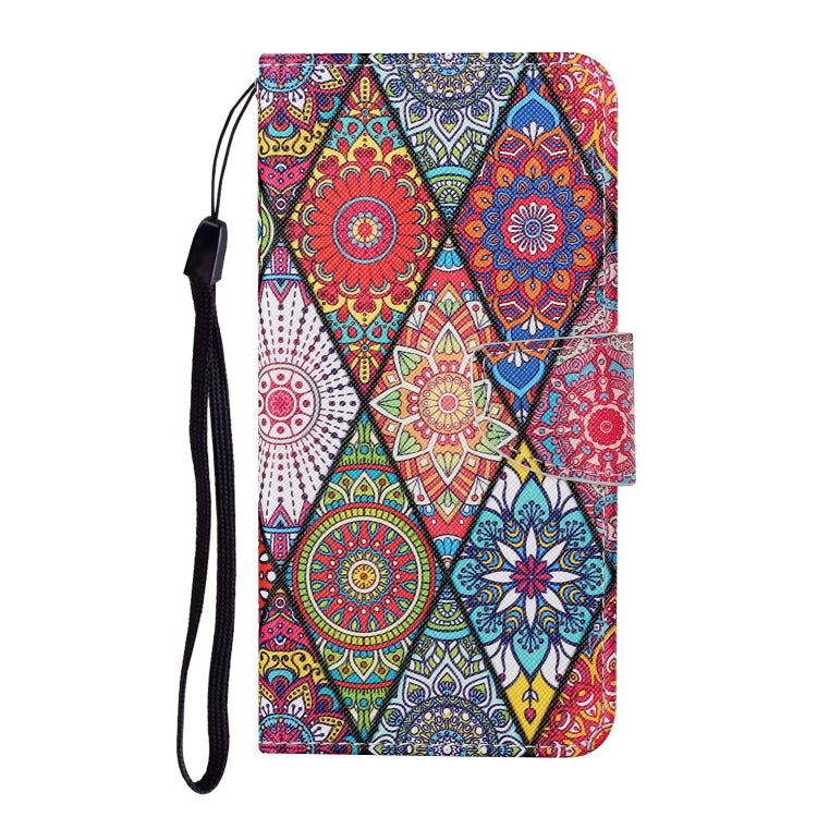 For Samsung Galaxy S25 5G Colored Drawing Pattern Leather Phone Case(Diamond Totem) - Galaxy S25 5G Cases by PMC Jewellery | Online Shopping South Africa | PMC Jewellery | Buy Now Pay Later Mobicred
