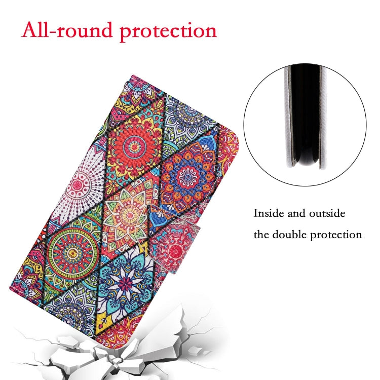 For Samsung Galaxy S25 5G Colored Drawing Pattern Leather Phone Case(Diamond Totem) - Galaxy S25 5G Cases by PMC Jewellery | Online Shopping South Africa | PMC Jewellery | Buy Now Pay Later Mobicred