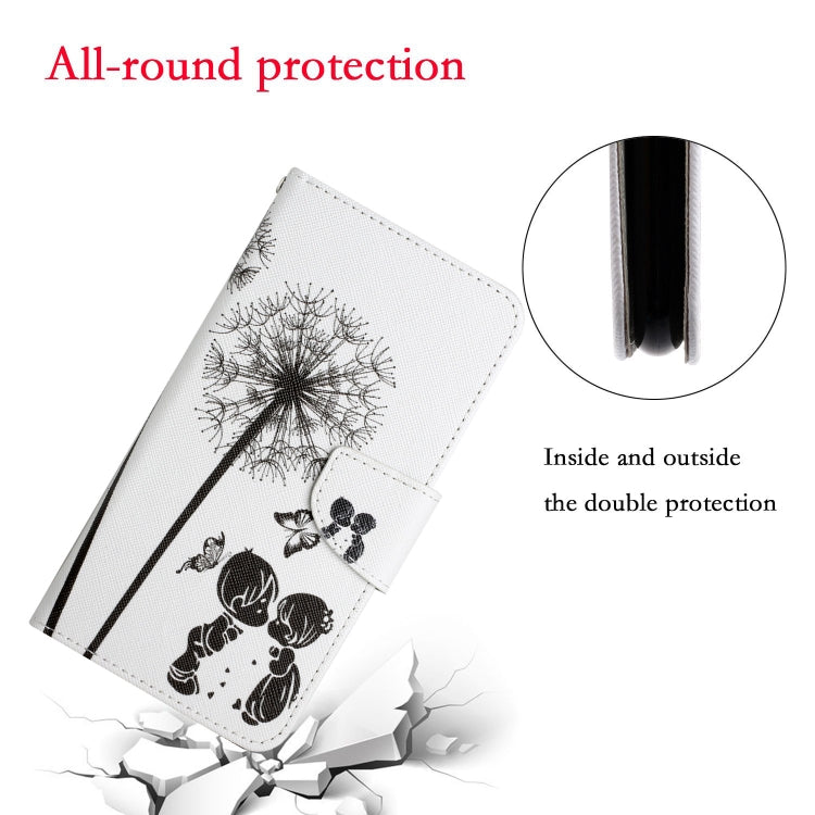 For Samsung Galaxy S25+ 5G Colored Drawing Pattern Leather Phone Case(Dandelion) - Galaxy S25+ 5G Cases by PMC Jewellery | Online Shopping South Africa | PMC Jewellery | Buy Now Pay Later Mobicred