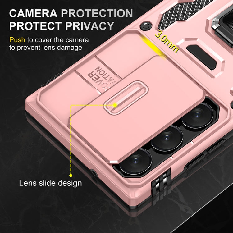 For Samsung Galaxy S25 Ultra 5G Armor PC Hybrid TPU Camera Shield Phone Case(Rose Gold) - Galaxy S25 Ultra 5G Cases by PMC Jewellery | Online Shopping South Africa | PMC Jewellery | Buy Now Pay Later Mobicred