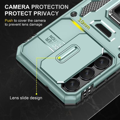 For Samsung Galaxy S25 5G Armor PC Hybrid TPU Camera Shield Phone Case(Alpine Green) - Galaxy S25 5G Cases by PMC Jewellery | Online Shopping South Africa | PMC Jewellery | Buy Now Pay Later Mobicred