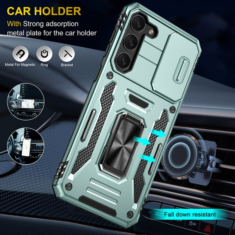 For Samsung Galaxy S25 5G Armor PC Hybrid TPU Camera Shield Phone Case(Alpine Green) - Galaxy S25 5G Cases by PMC Jewellery | Online Shopping South Africa | PMC Jewellery | Buy Now Pay Later Mobicred