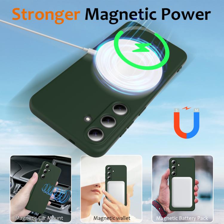 For Samsung Galaxy S25 5G Shockproof Silicone Magsafe Phone Case(Dark Green) - Galaxy S25 5G Cases by PMC Jewellery | Online Shopping South Africa | PMC Jewellery | Buy Now Pay Later Mobicred