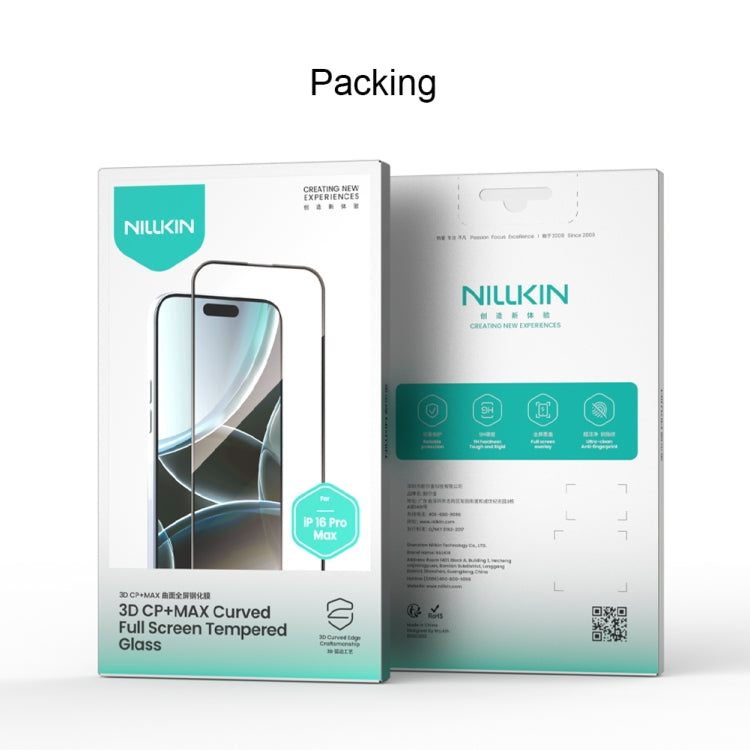 For iPhone 16 Pro Max NILLKIN 3D CP+MAX Anti-Explosion Full Coverage Tempered Glass Film - free shipping - PMC Jewellery - Order now!