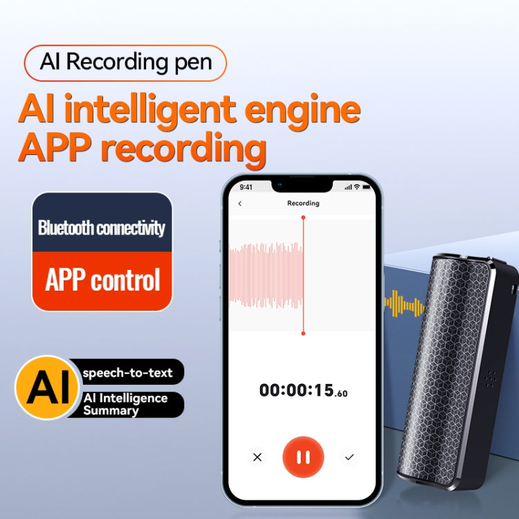 Q70A Magnetic Noise Reduction Voice Recording Pen Support APP Control, Memory:16GB(Black) - Recording Pen by PMC TechLife | Online Shopping South Africa | PMC TechLife | Buy Now Pay Later Mobicred