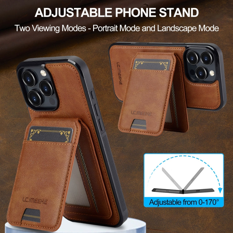 For iPhone 16 Pro LC.IMEEKE L3 Series Detachable RFID Card Bag Magsafe Phone Case(Brown) - iPhone 16 Pro Cases by LC.IMEEKE | Online Shopping South Africa | PMC Jewellery | Buy Now Pay Later Mobicred