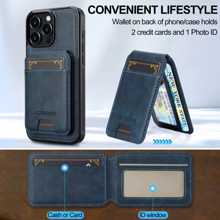 For iPhone 16 Pro LC.IMEEKE L3 Series Detachable RFID Card Bag Magsafe Phone Case(Blue) - iPhone 16 Pro Cases by LC.IMEEKE | Online Shopping South Africa | PMC Jewellery | Buy Now Pay Later Mobicred