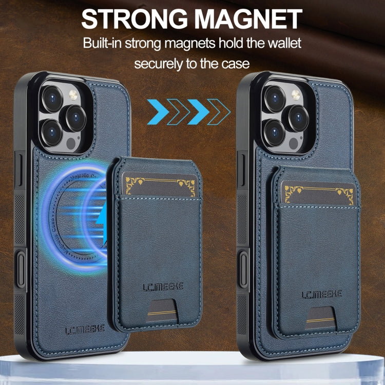 For iPhone 16 Pro LC.IMEEKE L3 Series Detachable RFID Card Bag Magsafe Phone Case(Blue) - iPhone 16 Pro Cases by LC.IMEEKE | Online Shopping South Africa | PMC Jewellery | Buy Now Pay Later Mobicred