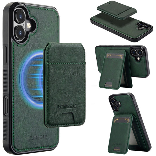 For iPhone 16 LC.IMEEKE L3 Series Detachable RFID Card Bag Magsafe Phone Case(Green) - iPhone 16 Cases by LC.IMEEKE | Online Shopping South Africa | PMC Jewellery | Buy Now Pay Later Mobicred