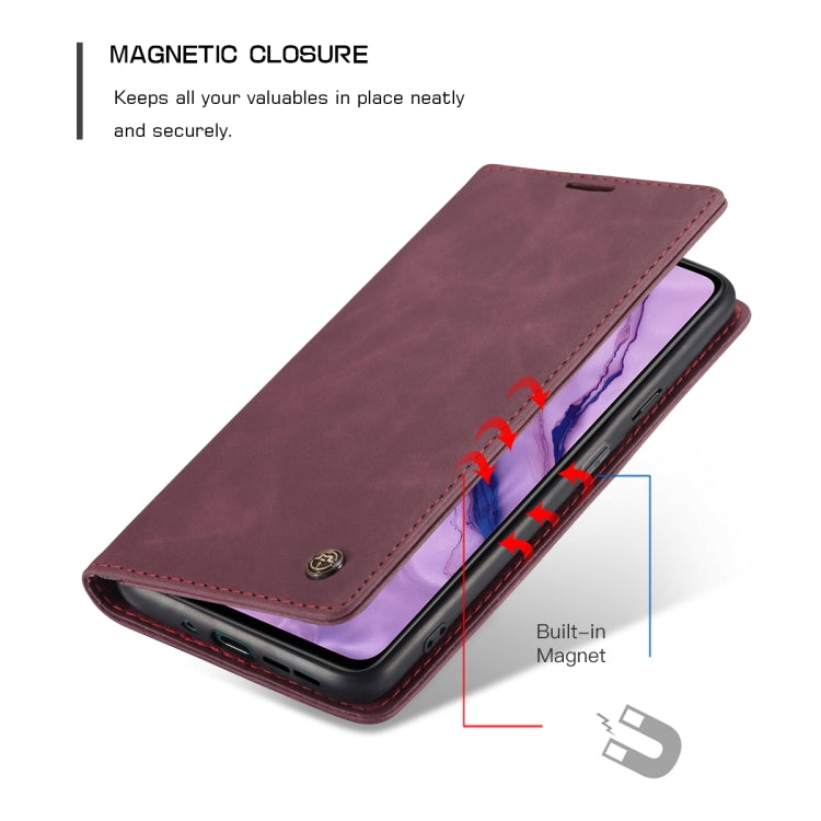 For OnePlus Nord CaseMe-013 Multifunctional Retro Frosted Horizontal Flip Leather Case with Card Slot & Holder & Wallet(Wine Red) - OnePlus Cases by CaseMe | Online Shopping South Africa | PMC Jewellery