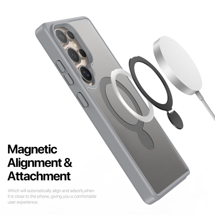 For Samsung Galaxy S25 Ultra 5G DUX DUCIS Yind Series MagSafe TPU Hybrid PC Phone Case with Stand(Grey) - Galaxy S25 Ultra 5G Cases by DUX DUCIS | Online Shopping South Africa | PMC Jewellery | Buy Now Pay Later Mobicred