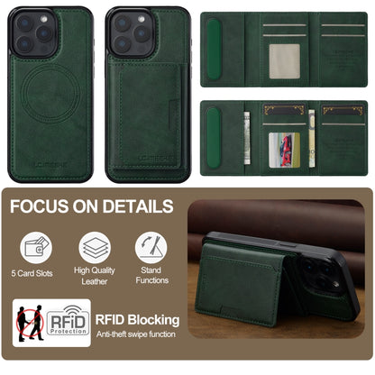 For iPhone 16 Pro LC.IMEEKE L5 Series Detachable RFID Card Bag Magsafe Phone Case(Green) - iPhone 16 Pro Cases by LC.IMEEKE | Online Shopping South Africa | PMC Jewellery | Buy Now Pay Later Mobicred