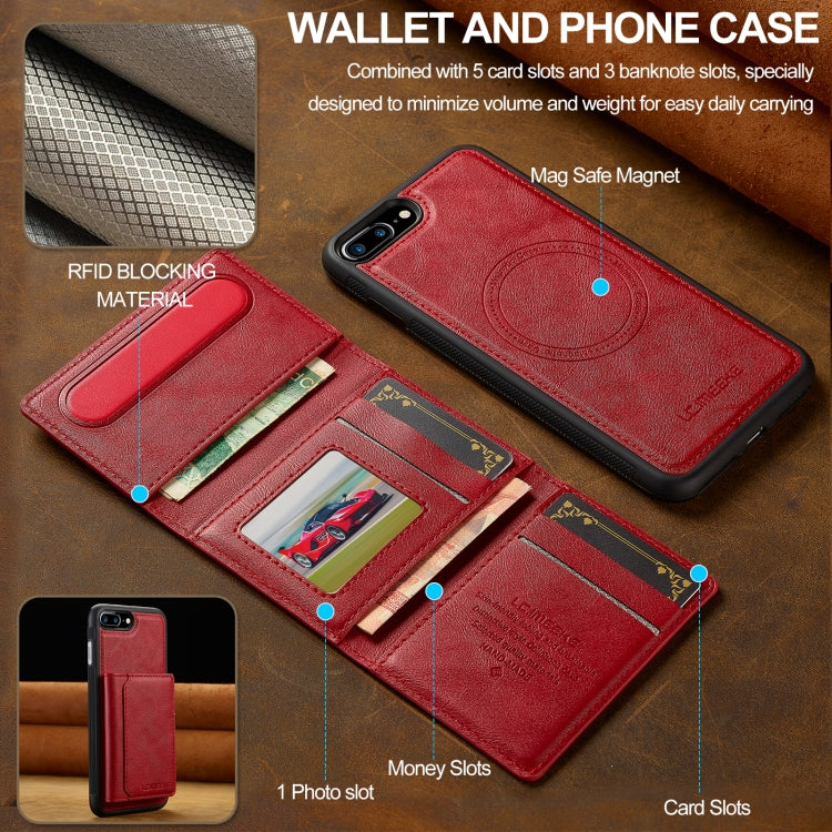 For iPhone 16e LC.IMEEKE L5 Series Detachable RFID Card Bag Magsafe Phone Case(Red) - iPhone 16e Cases by LC.IMEEKE | Online Shopping South Africa | PMC TechLife | Buy Now Pay Later Mobicred