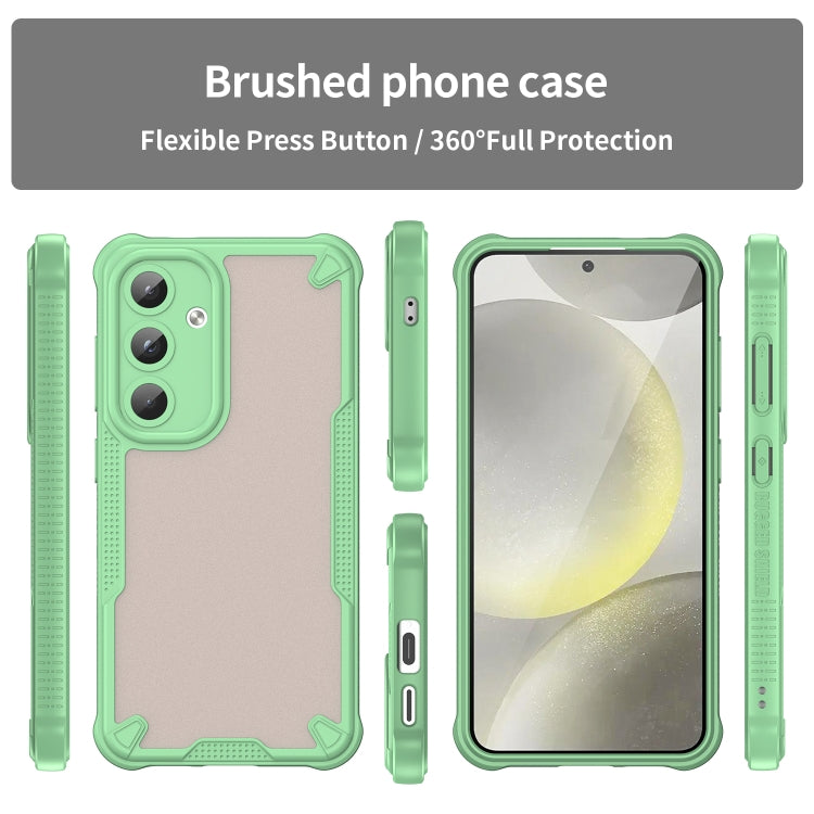 For Samsung Galaxy S25 5G Armor Glaze PC Hybrid TPU Phone Case(Green) - Galaxy S25 5G Cases by PMC Jewellery | Online Shopping South Africa | PMC Jewellery | Buy Now Pay Later Mobicred