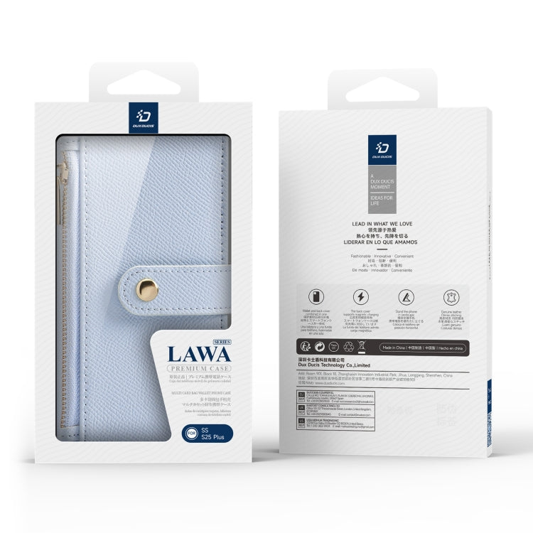 For Samsung Galaxy S25+ 5G DUX DUCIS Lawa Series 2 in 1 Wallet Zipper Detachable MagSafe Phone Case with Lanyard(Light Blue) - Galaxy S25+ 5G Cases by DUX DUCIS | Online Shopping South Africa | PMC Jewellery | Buy Now Pay Later Mobicred