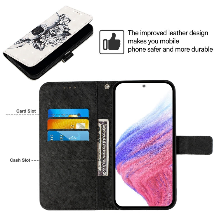 For Doogee N55 Plus 3D Painting Horizontal Flip Leather Phone Case(Skull) - More Brand by PMC TechLife | Online Shopping South Africa | PMC TechLife | Buy Now Pay Later Mobicred