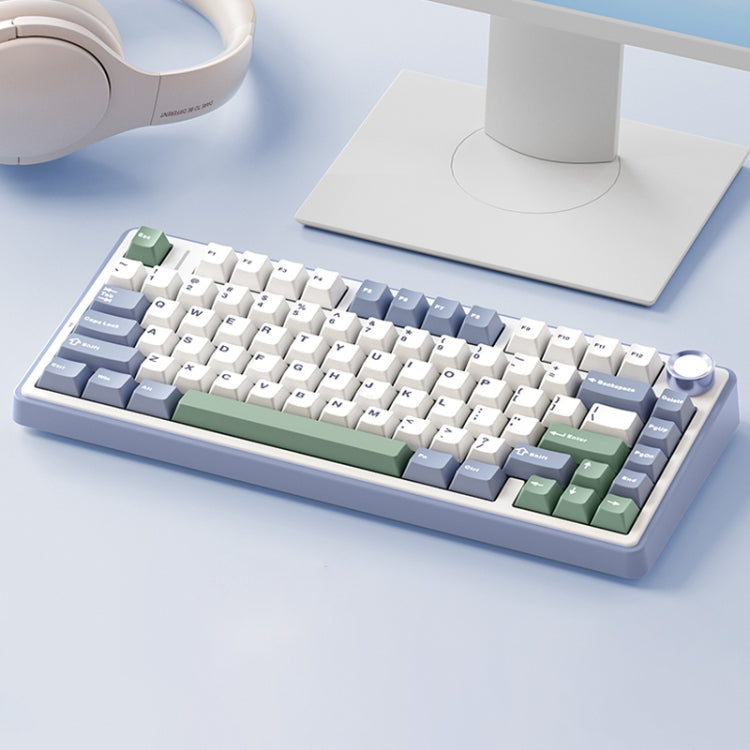 AULA F75 80 Keys Wired/2.4G/Bluetooth Three Model Customized RGB Mechanical Keyboard(Snow Spruce Green) - free shipping - PMC TechLife - Order now!