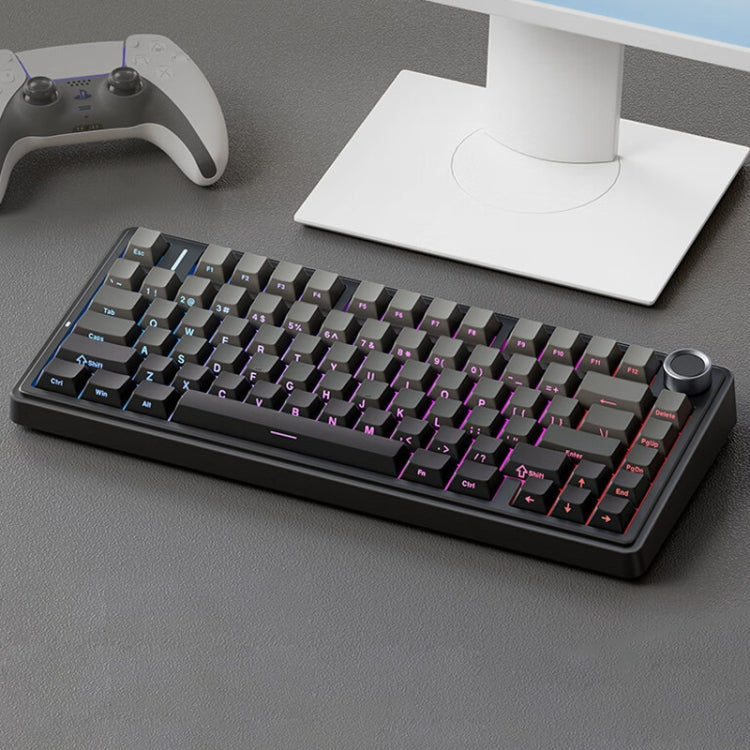 AULA F75 80 Keys Wired/2.4G/Bluetooth Three Model Customized RGB Mechanical Keyboard(Gradient Grey) - Wireless Keyboard by AULA | Online Shopping South Africa | PMC TechLife | Buy Now Pay Later Mobicred