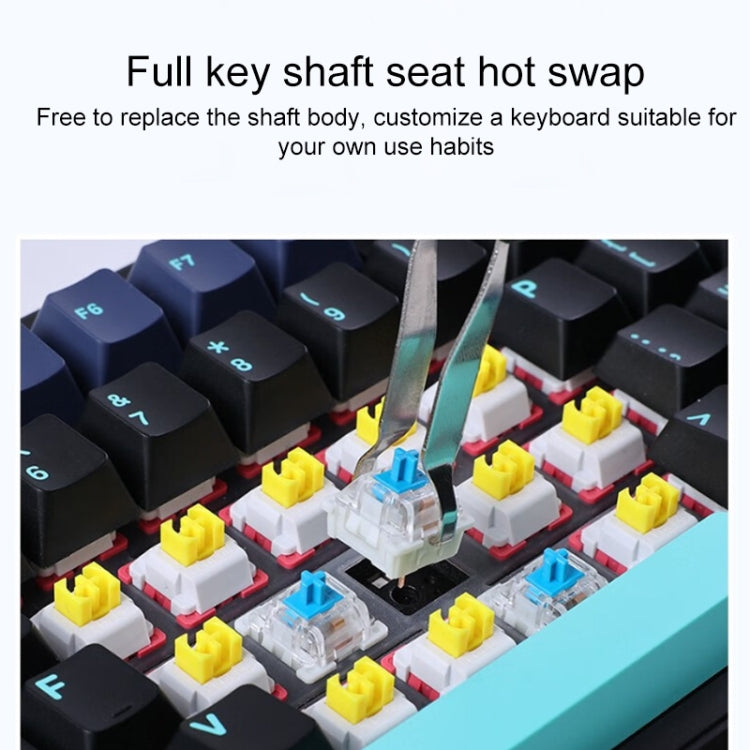 AULA F87 87 Keys Wired/2.4G/Bluetooth Three Model Customized RGB Mechanical Keyboard(Thunder Black) - free shipping - PMC TechLife - Order now!