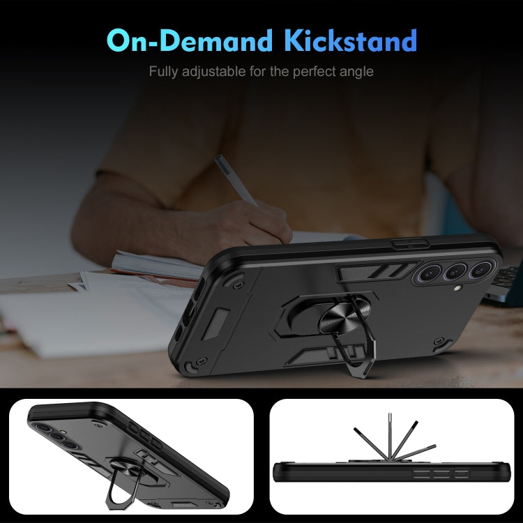 For Samsung Galaxy S25+ 5G Shockproof Metal Ring Holder Phone Case(Black) - Galaxy S25+ 5G Cases by PMC Jewellery | Online Shopping South Africa | PMC Jewellery | Buy Now Pay Later Mobicred
