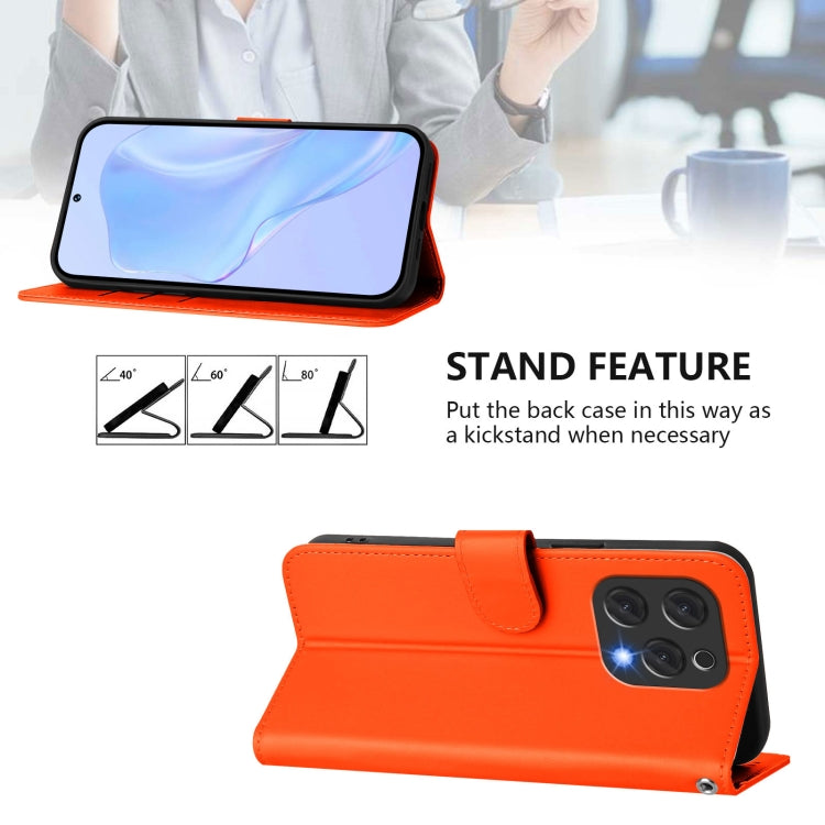 For Doogee N55 Plus Skin Feel Solid Color Leather Phone Case with Lanyard(Orange) - Doogee Cases by PMC TechLife | Online Shopping South Africa | PMC TechLife | Buy Now Pay Later Mobicred