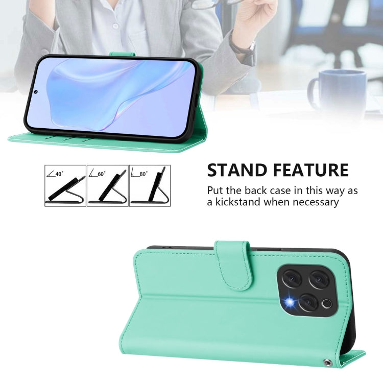 For Doogee N55 Plus Skin Feel Solid Color Leather Phone Case with Lanyard(Mint Green) - Doogee Cases by PMC TechLife | Online Shopping South Africa | PMC TechLife | Buy Now Pay Later Mobicred