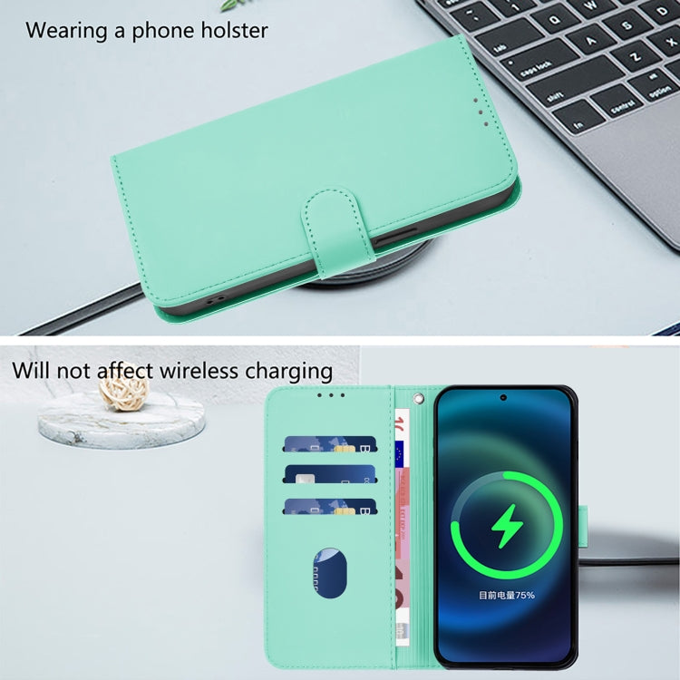 For Doogee N55 Plus Skin Feel Solid Color Leather Phone Case with Lanyard(Mint Green) - Doogee Cases by PMC TechLife | Online Shopping South Africa | PMC TechLife | Buy Now Pay Later Mobicred