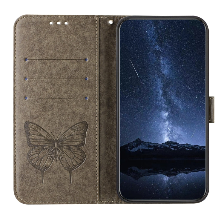 For Doogee N55 Plus Embossed Butterfly Leather Phone Case(Grey) - Doogee Cases by PMC TechLife | Online Shopping South Africa | PMC TechLife | Buy Now Pay Later Mobicred