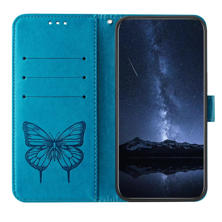For Doogee N55 Plus Embossed Butterfly Leather Phone Case(Blue) - Doogee Cases by PMC TechLife | Online Shopping South Africa | PMC TechLife | Buy Now Pay Later Mobicred