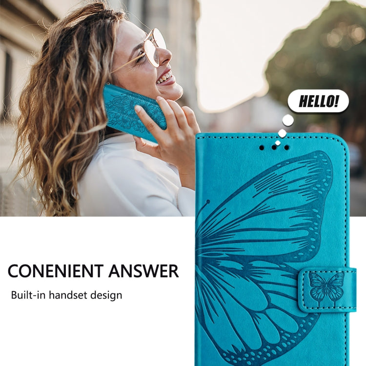 For Doogee N55 Plus Embossed Butterfly Leather Phone Case(Blue) - Doogee Cases by PMC TechLife | Online Shopping South Africa | PMC TechLife | Buy Now Pay Later Mobicred