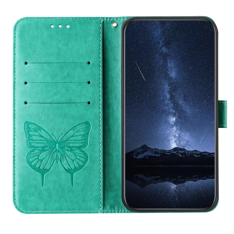 For Doogee N55 Plus Embossed Butterfly Leather Phone Case(Green) - Doogee Cases by PMC TechLife | Online Shopping South Africa | PMC TechLife | Buy Now Pay Later Mobicred