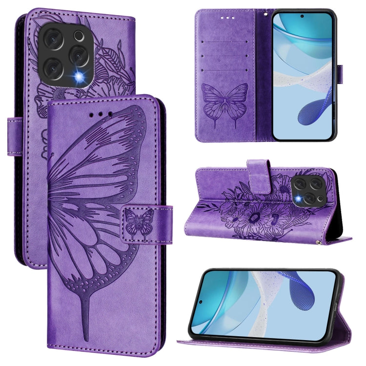For Doogee N55 Plus Embossed Butterfly Leather Phone Case(Light Purple) - free shipping - PMC TechLife - Order now!