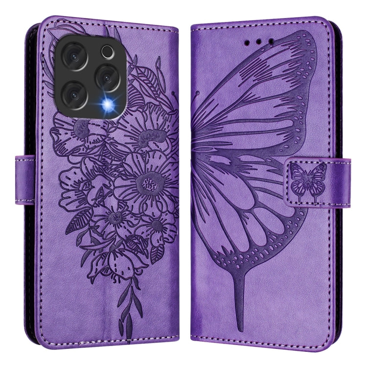 For Doogee N55 Plus Embossed Butterfly Leather Phone Case(Light Purple) - free shipping - PMC TechLife - Order now!