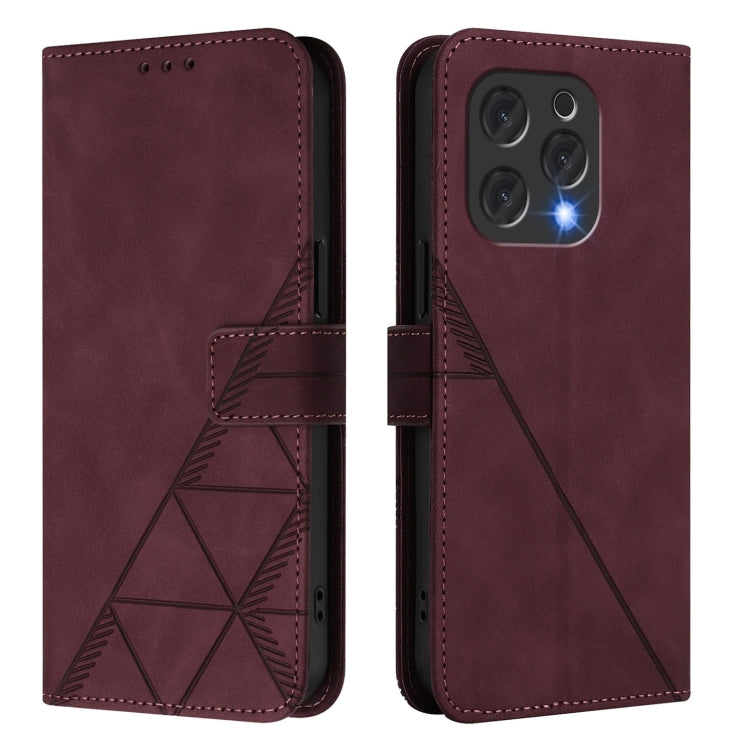 For Doogee N55 Plus Crossbody 3D Embossed Flip Leather Phone Case(Wine Red) - Doogee Cases by PMC TechLife | Online Shopping South Africa | PMC TechLife | Buy Now Pay Later Mobicred