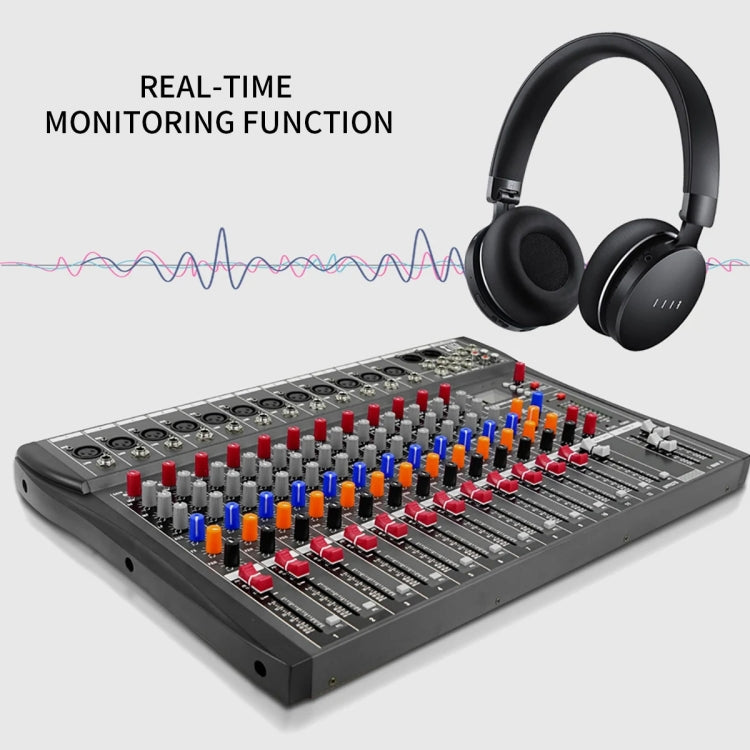 XTUGA CT120X 12-Channels Audio Mixer DJ Mixing Console with 48V Power Supply(EU Plug) - Live Sound Effects Processors by XTUGA | Online Shopping South Africa | PMC TechLife | Buy Now Pay Later Mobicred